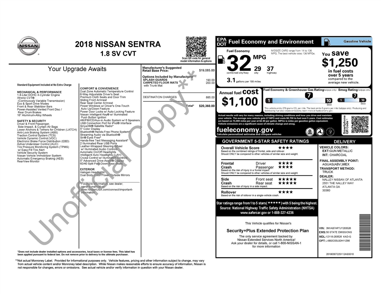 Nissan Sentra SV 2018