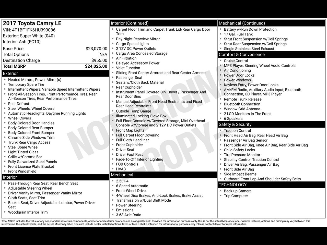 Toyota Camry SE 2017
