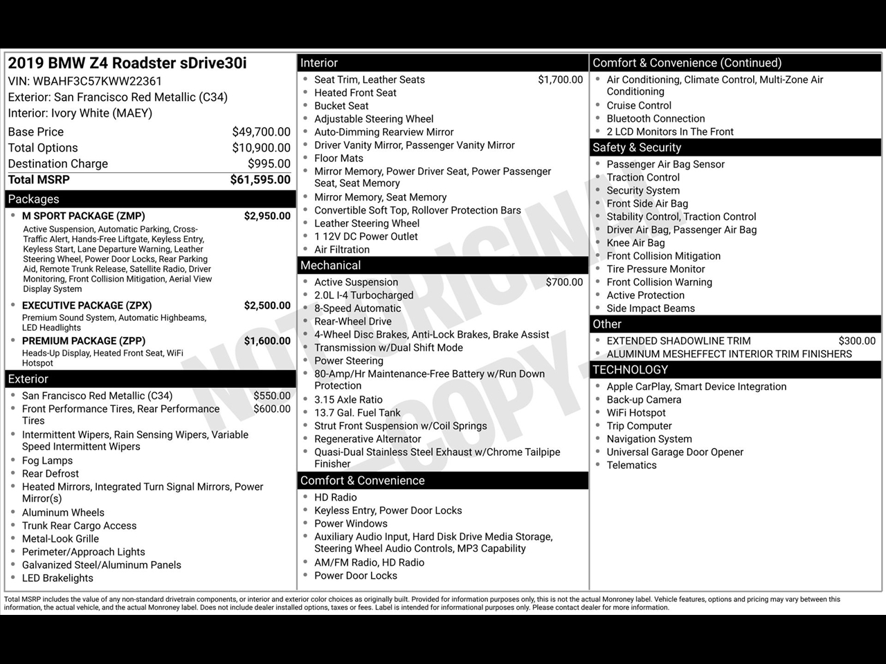 BMW Z4 sDrive30i 2019