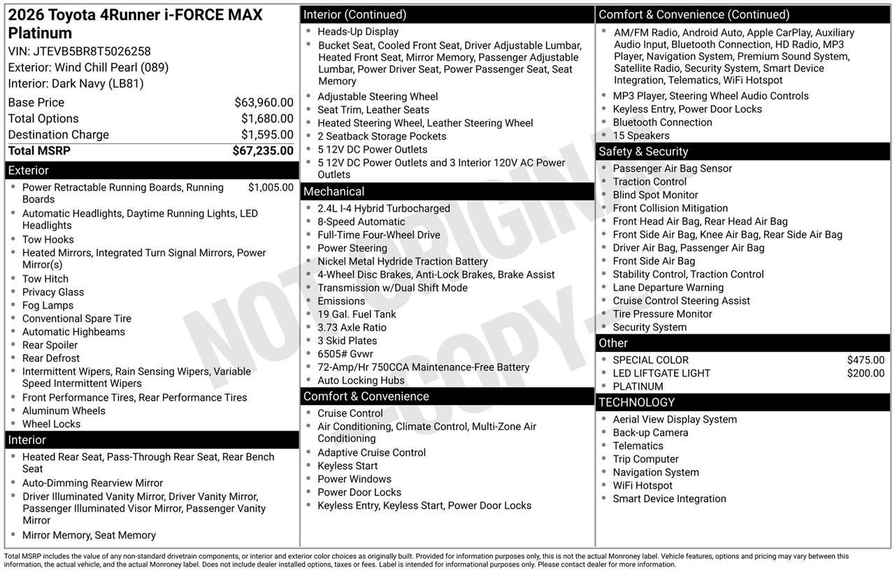 Toyota 4Runner Limited 4WD 2026