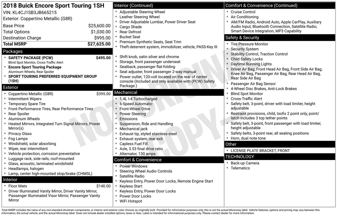 Buick Encore Sport Touring FWD 2018