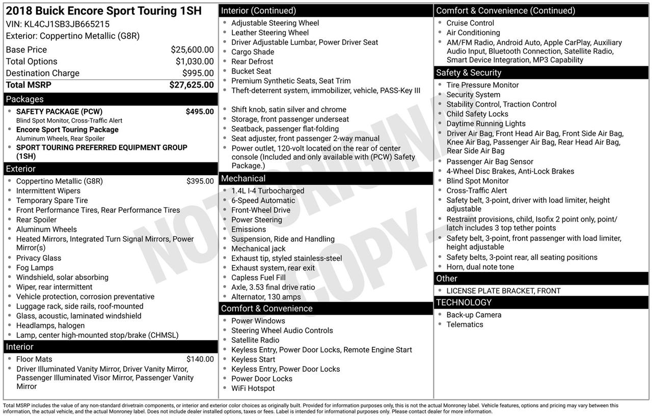 Buick Encore Sport Touring FWD 2018