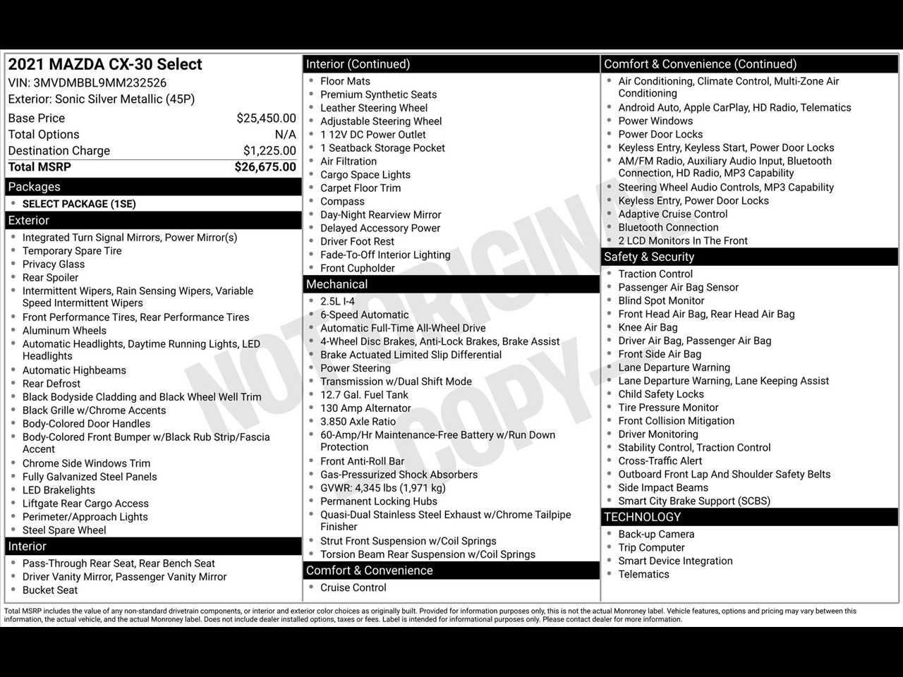 Mazda CX-30 Select AWD 2021