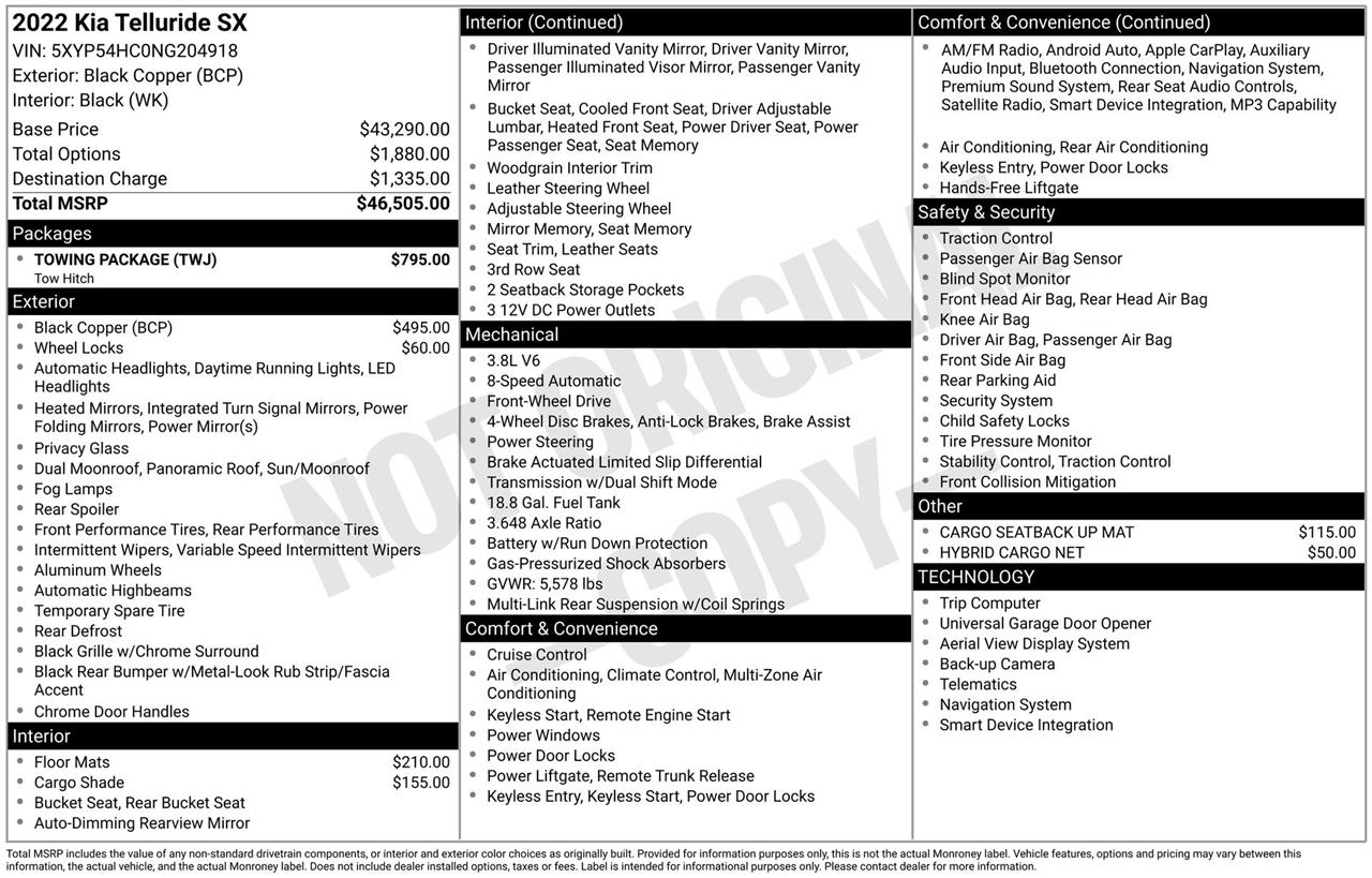 Kia Telluride SX 2022