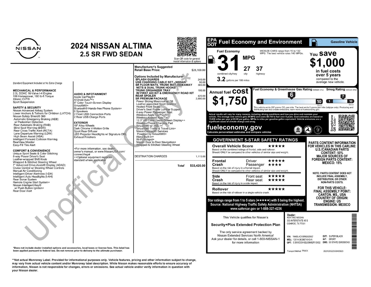 Nissan Altima 2.5 SR 2024