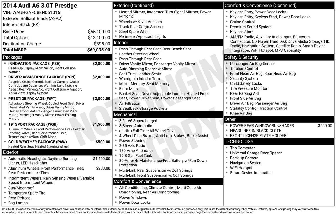 Audi A6 3.0T quattro Tiptronic 2014