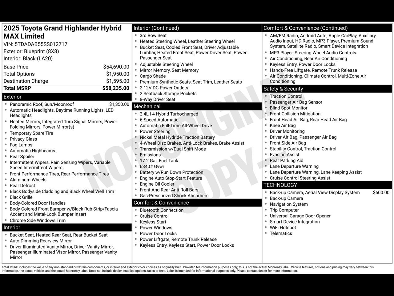Toyota Grand Highlander Hybrid MAX Limited AWD 2025