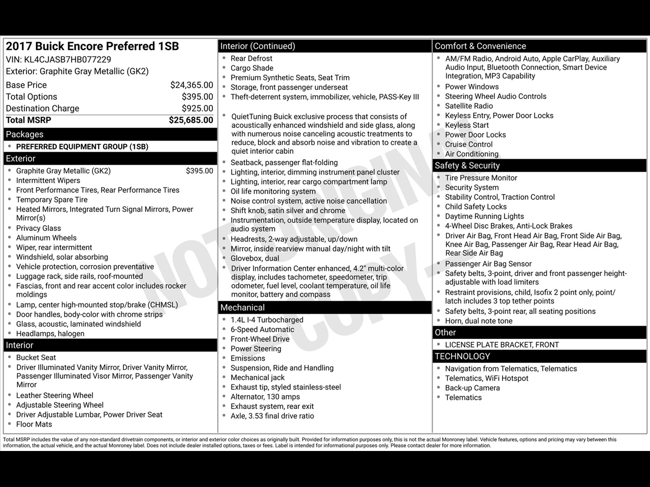 2017 Buick Encore Preferred FWD