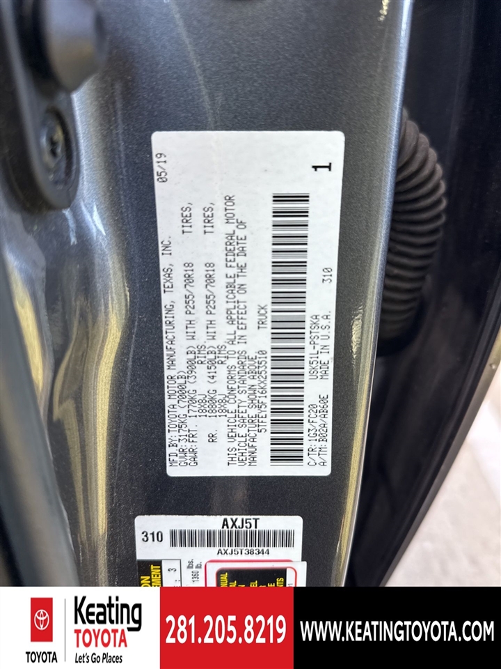 Toyota Tundra SR5 5.7L V8 CrewMax 2WD 2019