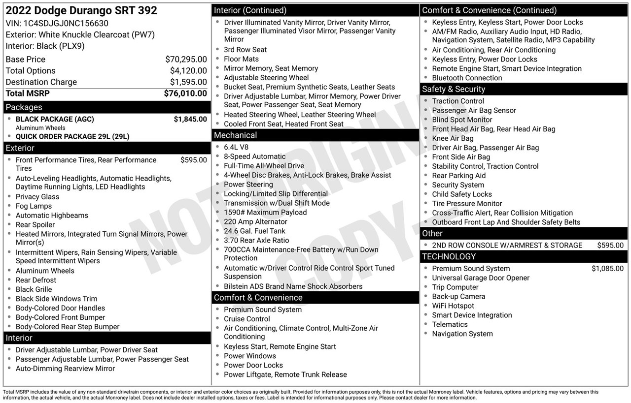 Dodge Durango SRT 392 2022