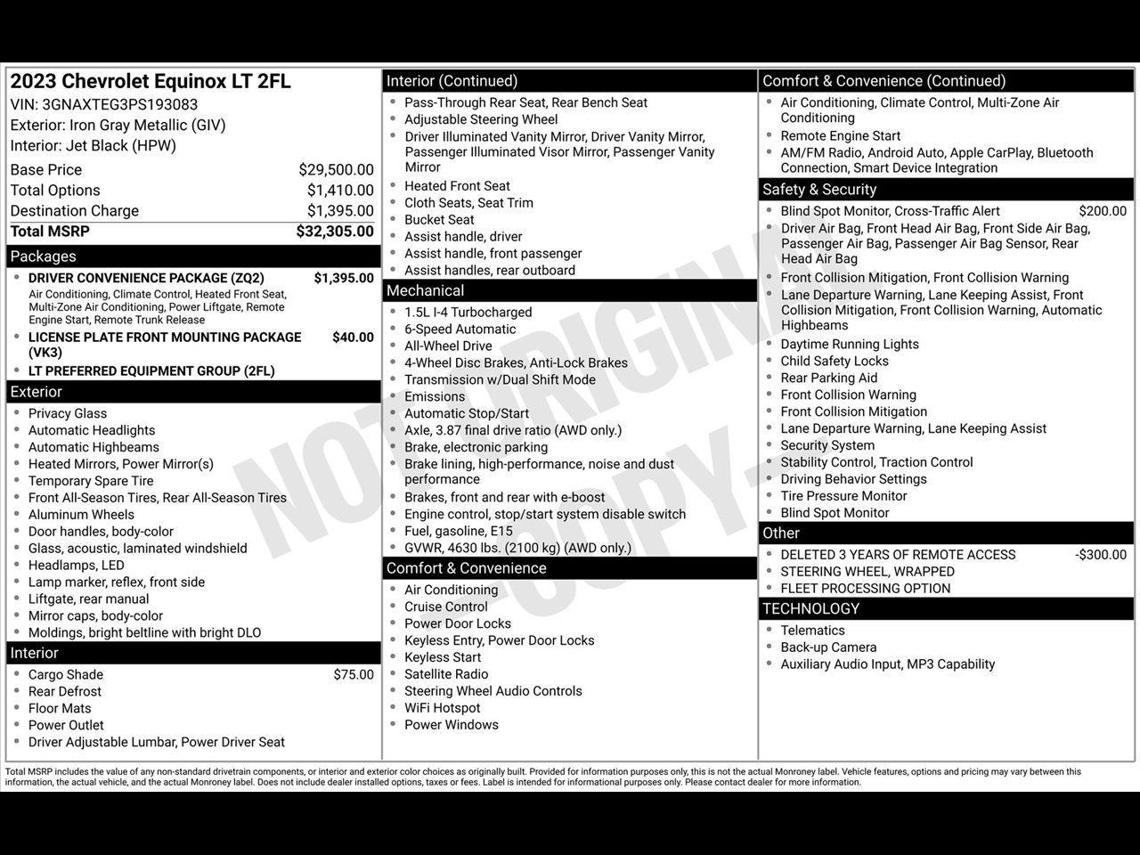 Chevrolet Equinox LT Fleet AWD 2023