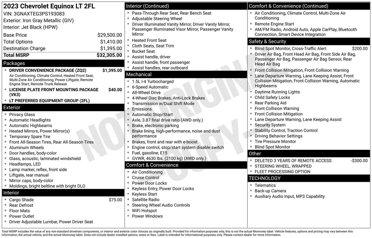 Chevrolet Equinox LT Fleet AWD 2023