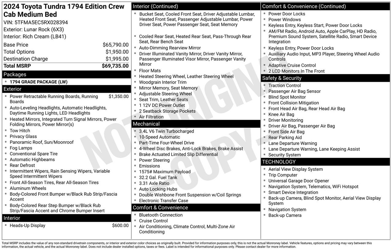Toyota Tundra 1794 CrewMax 4WD Long Bed 2024