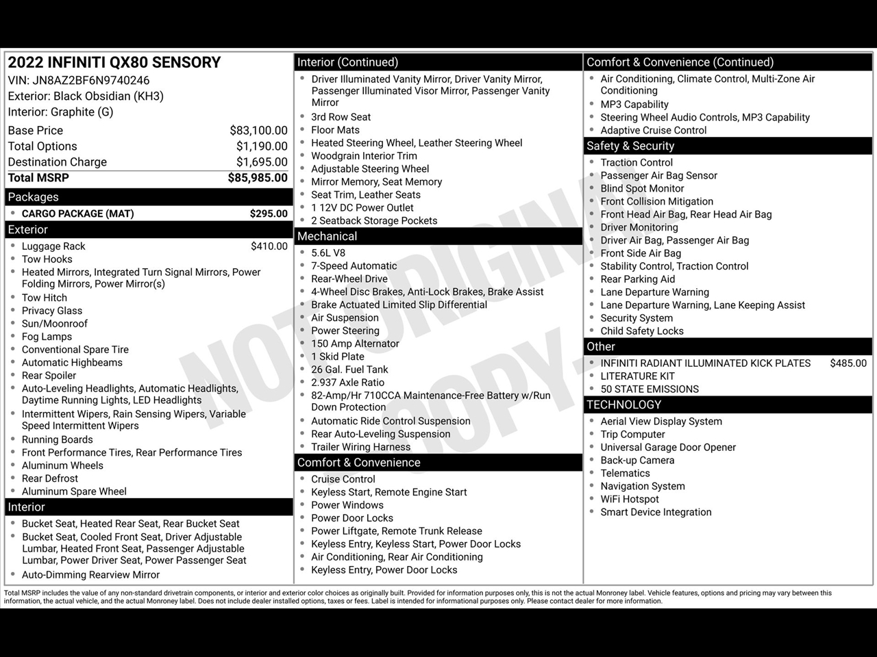Infiniti QX80 PREMIUM SELECT 2022