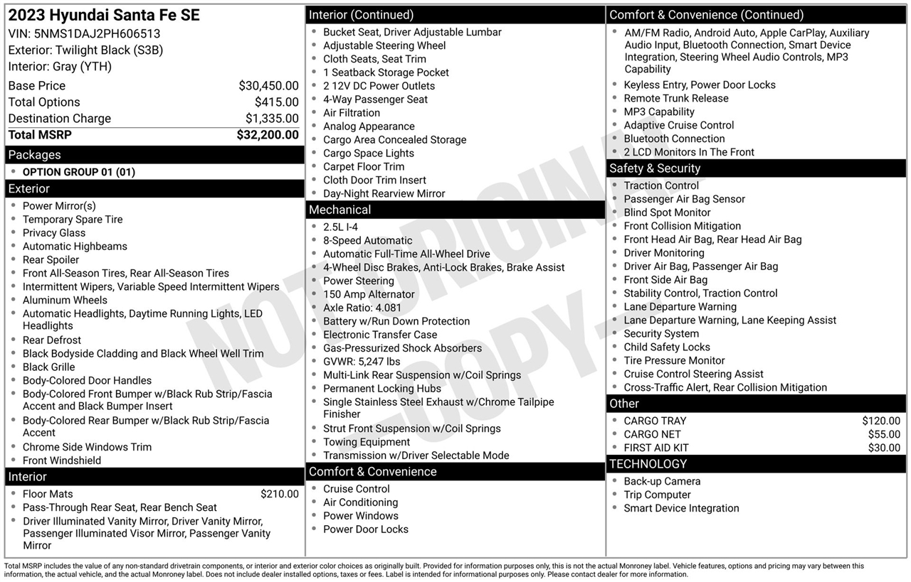 Hyundai Santa Fe SE AWD 2023