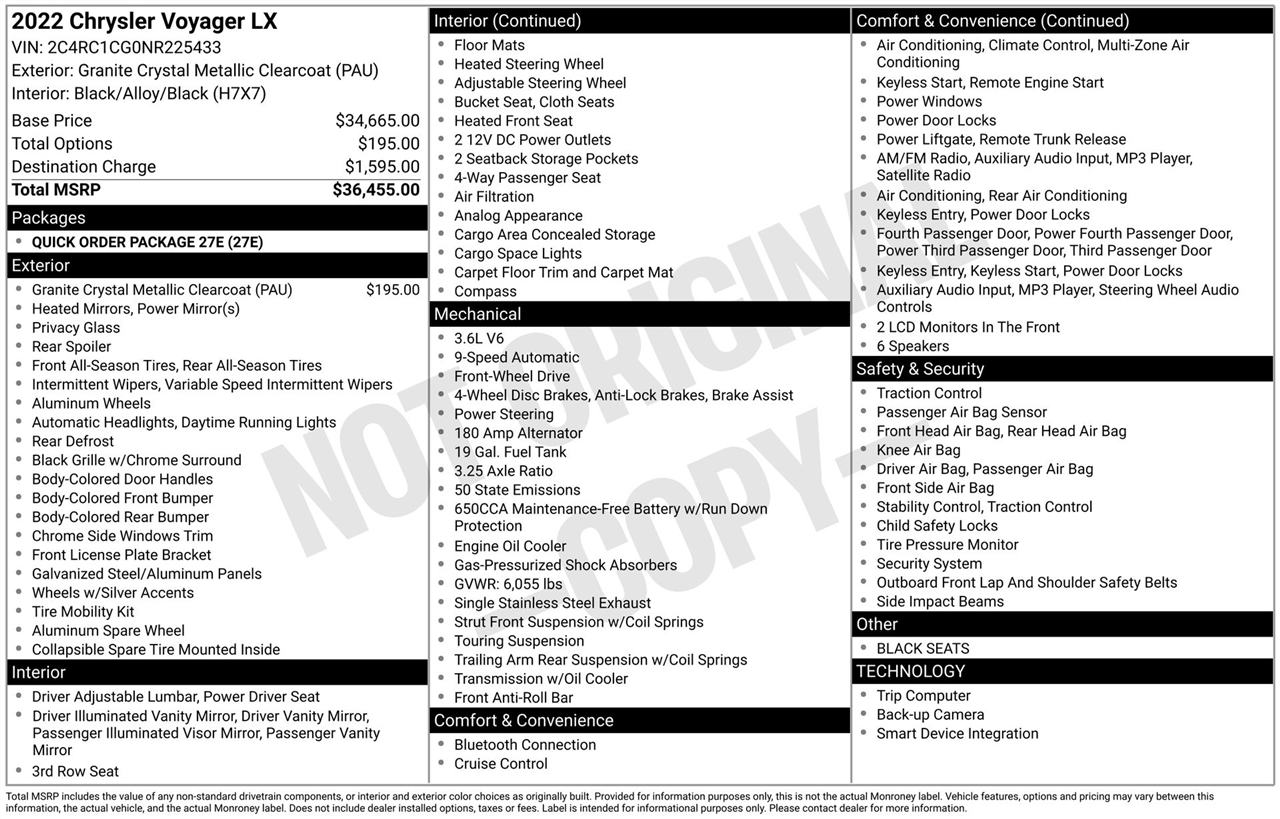 Chrysler Voyager LX 2022