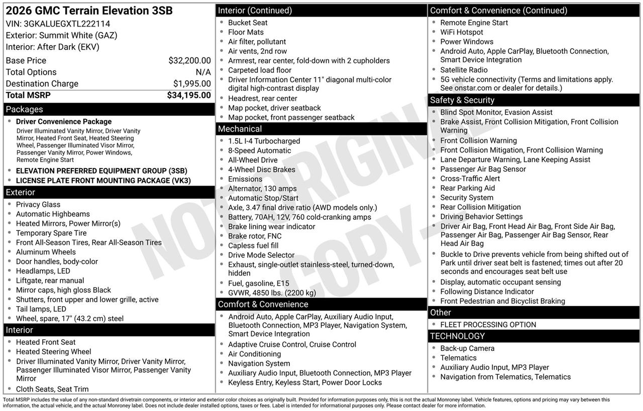 GMC Terrain Elevation AWD 2026