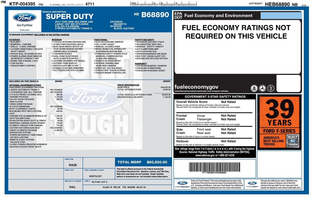 Ford F-250 SD Lariat Crew Cab 4WD 2017