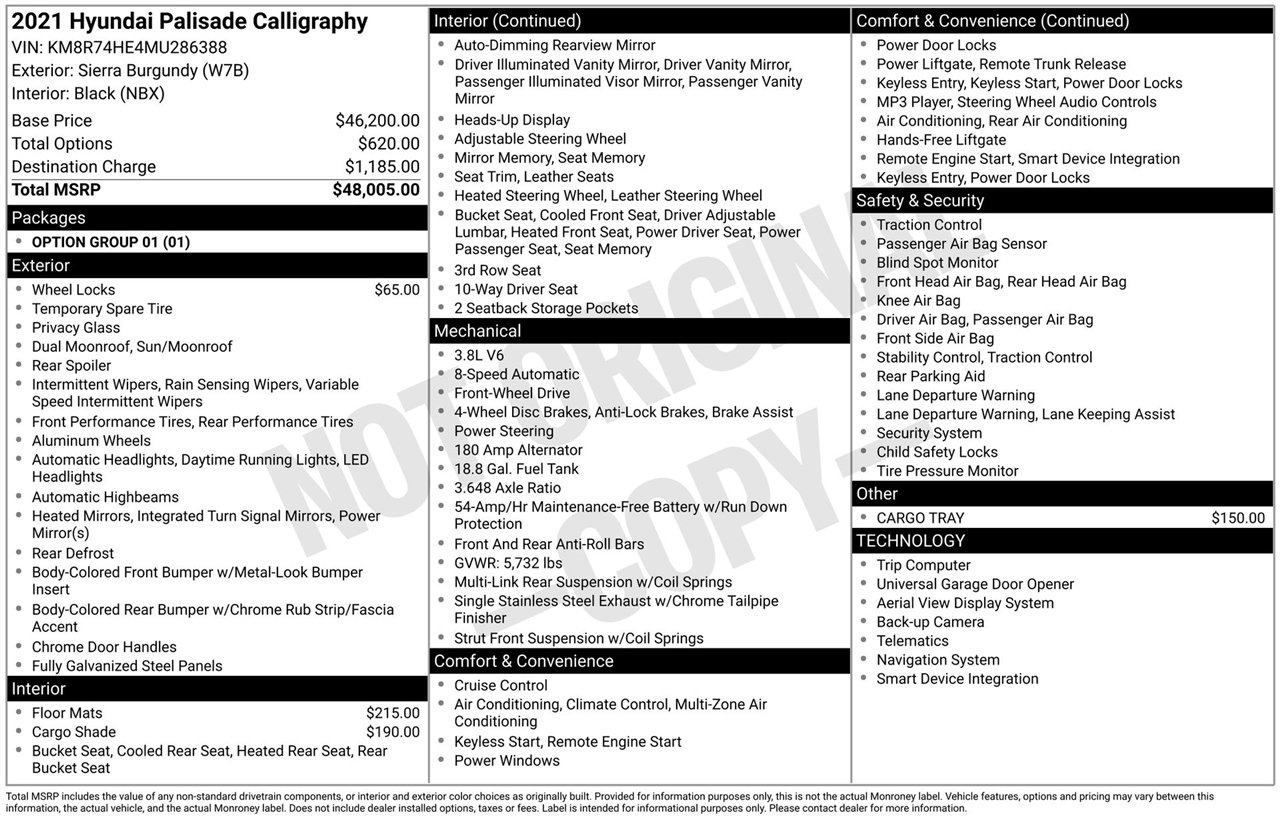 Hyundai Palisade Calligraphy 2021