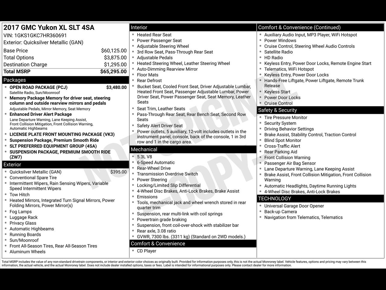 GMC Yukon XL SLT 2WD 2017