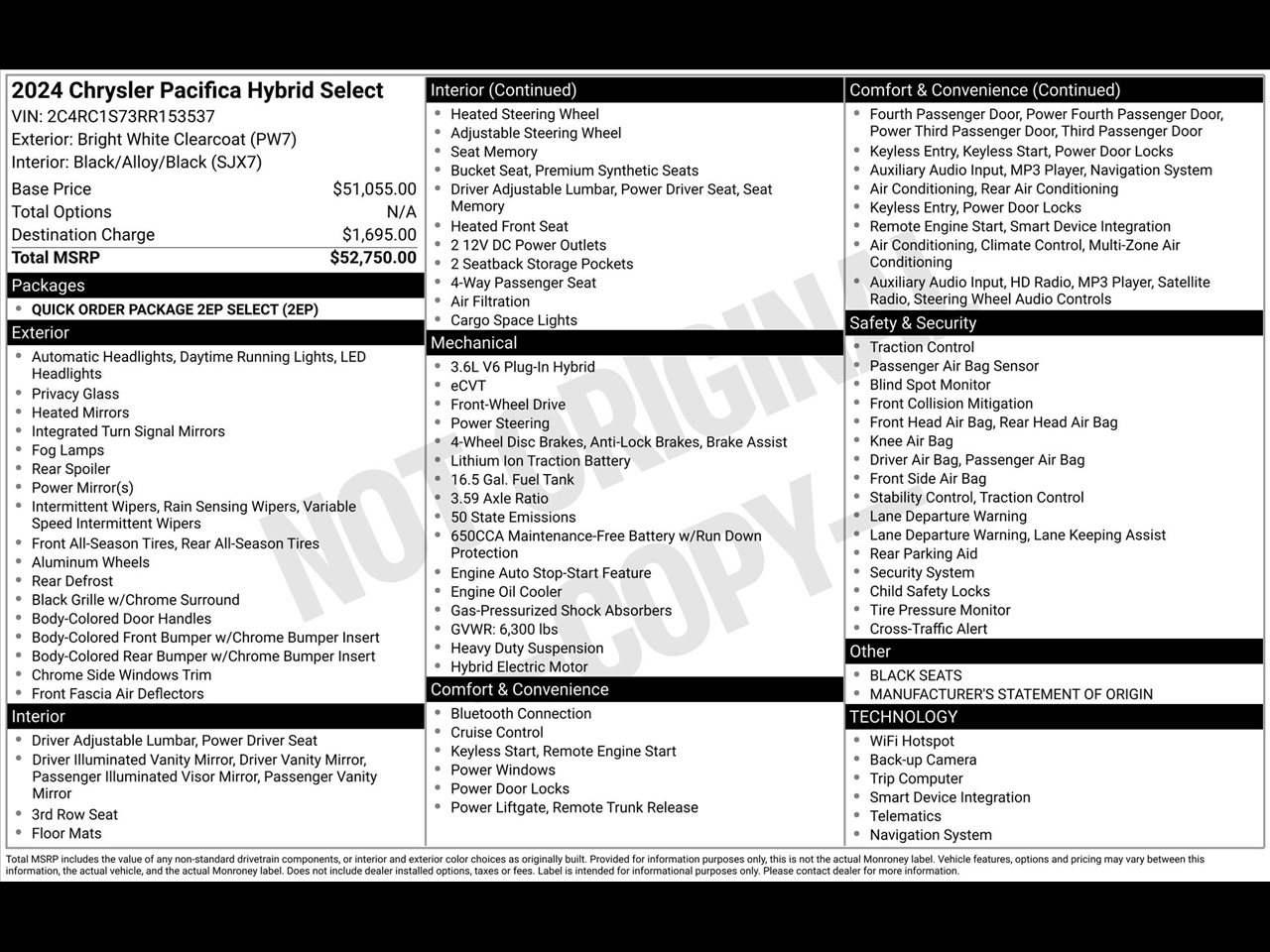 2024 Chrysler Pacifica Hybrid Select