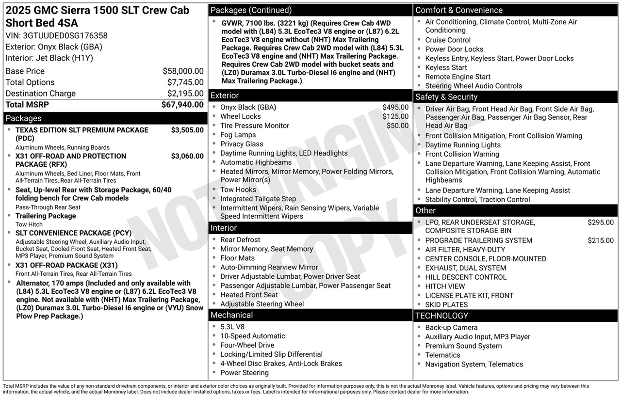 GMC Sierra 1500 SLT Crew Cab 4WD 2025