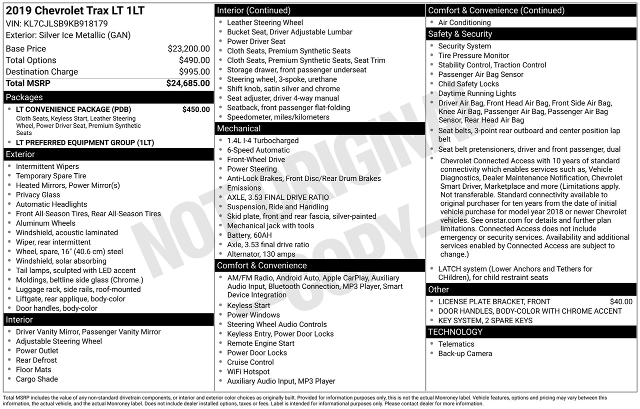 Chevrolet Trax LT FWD 2019