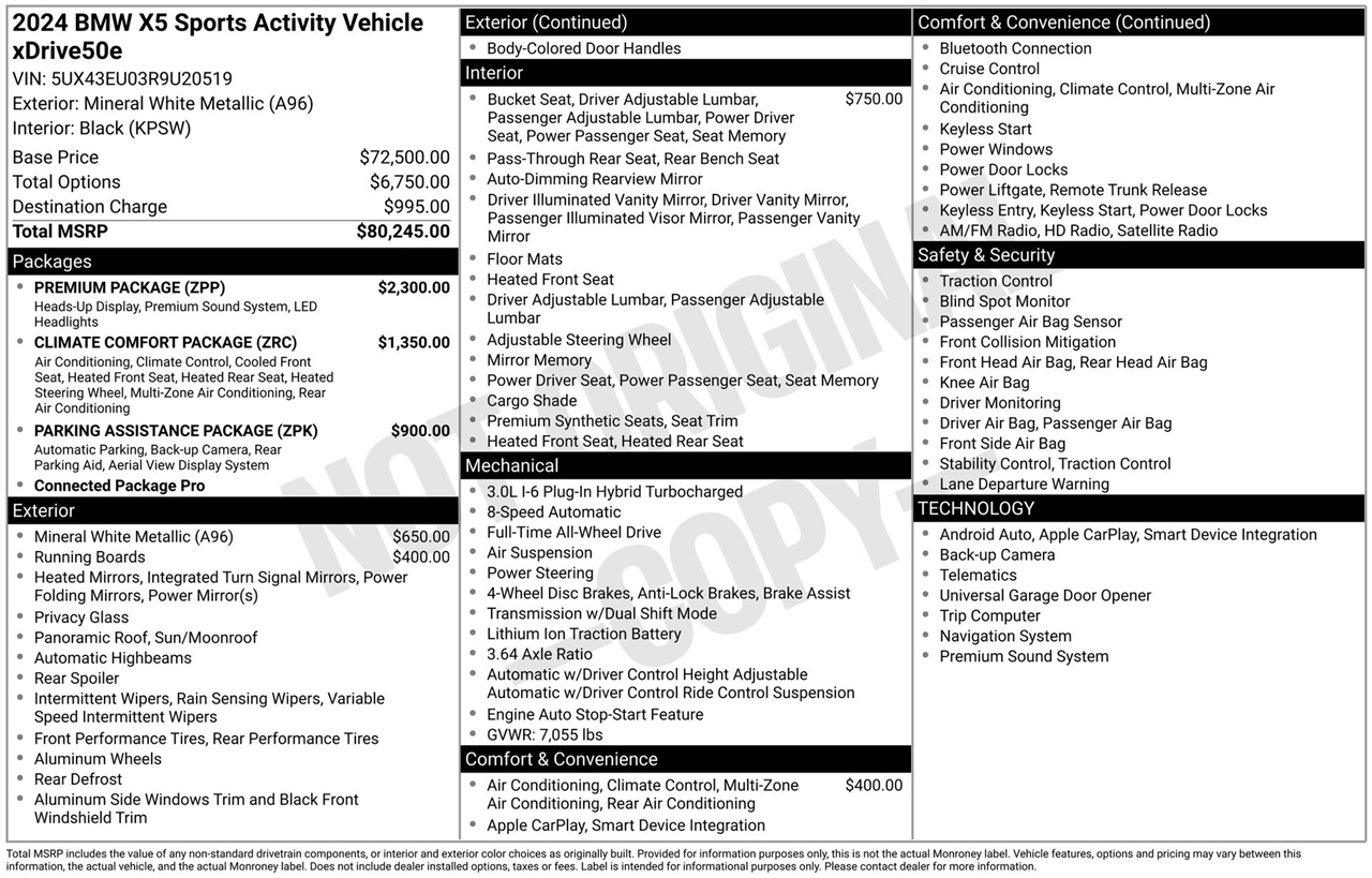 BMW X5 xDrive50e 2024