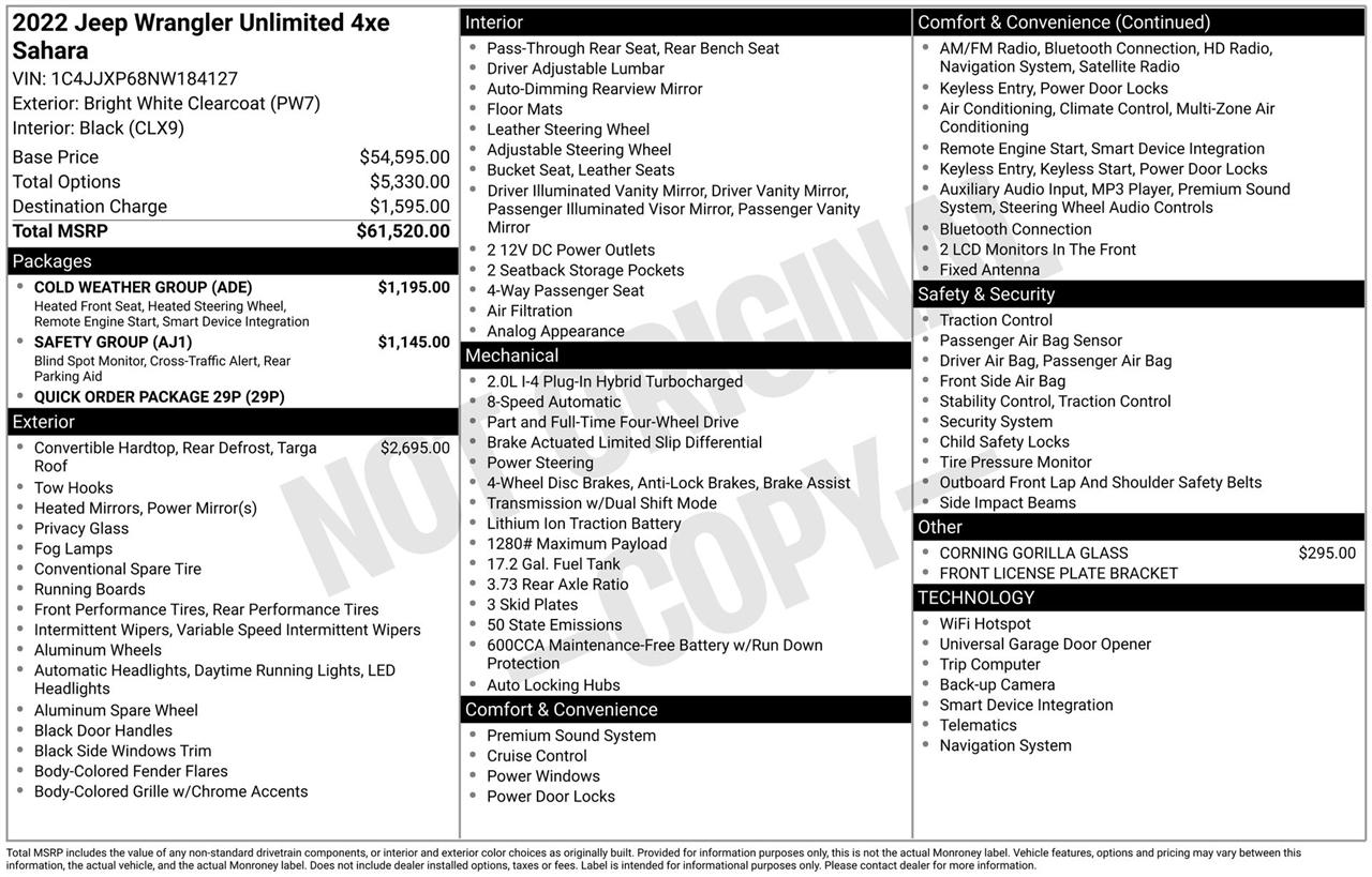 Jeep Wrangler 4xe Unlimited Sahara 2022