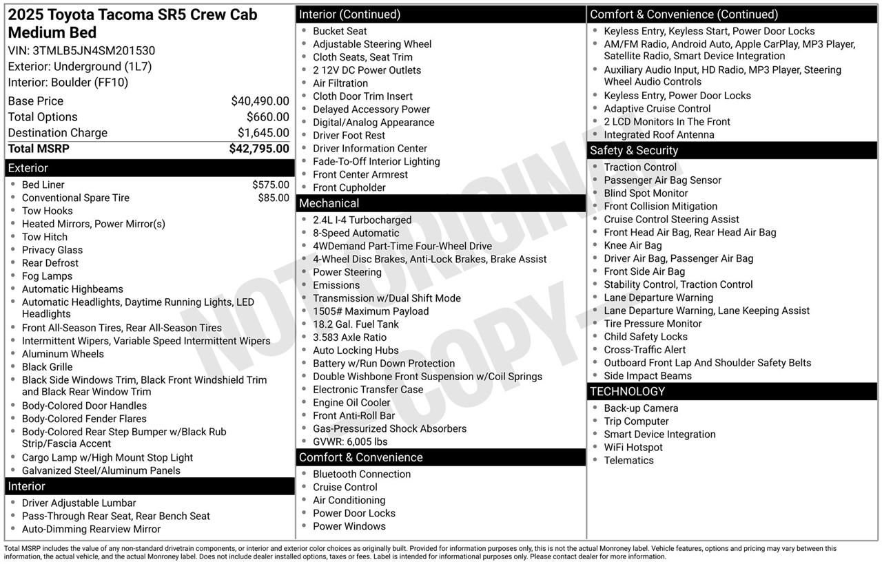 Toyota Tacoma TRD Sport Double Cab 4WD 2025