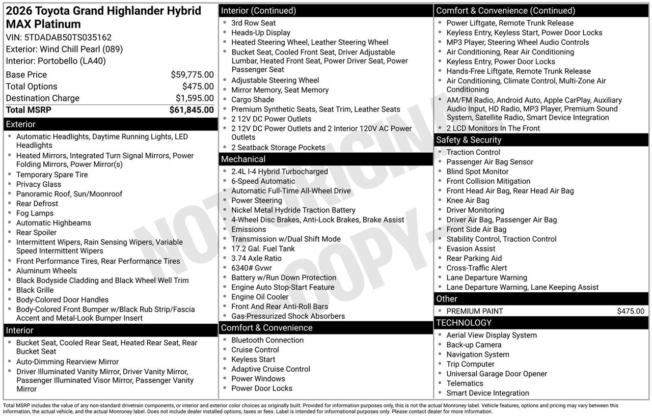 Toyota Grand Highlander Hybrid MAX Limited AWD 2026