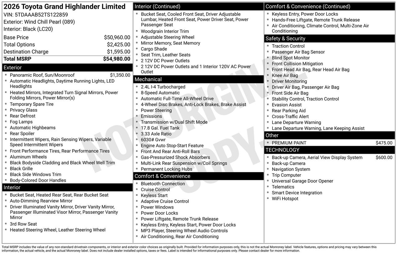 Toyota Grand Highlander XLE AWD 2026