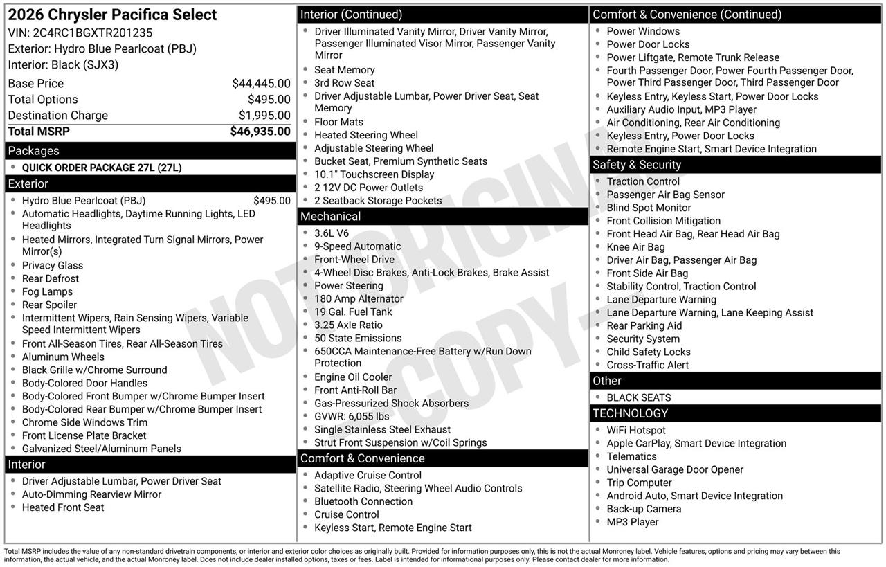 Chrysler Pacifica  2026