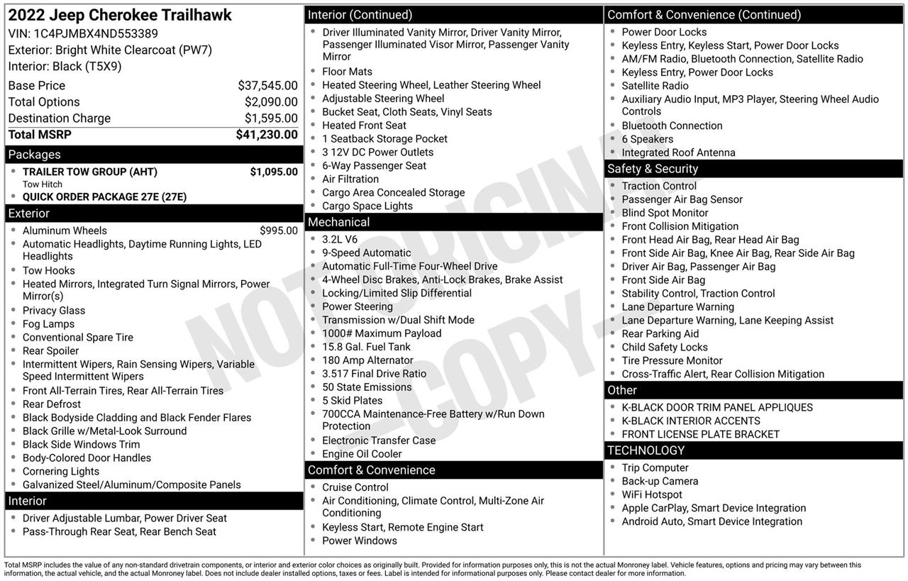 Jeep Cherokee Trailhawk 4WD 2022