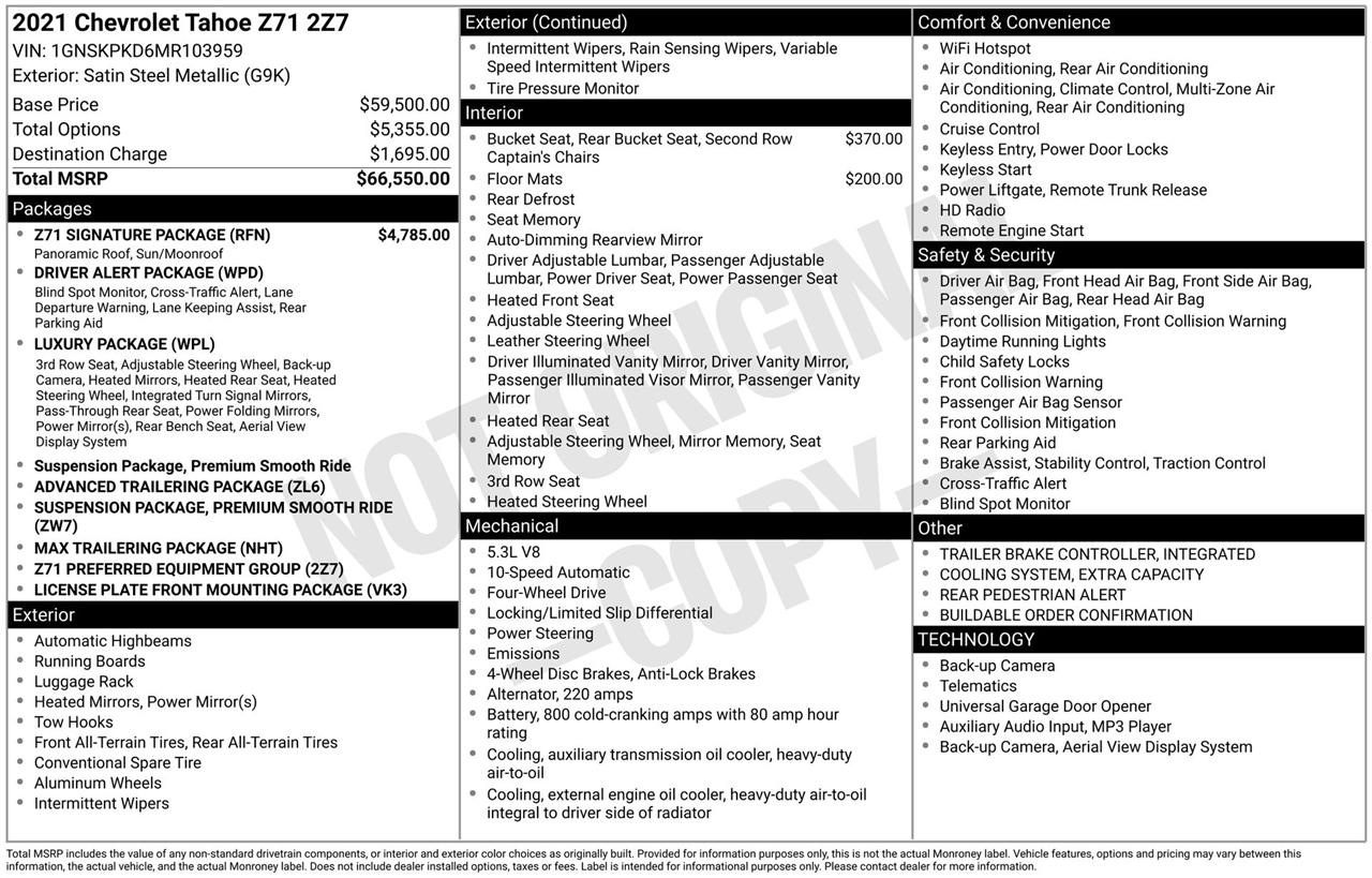 Chevrolet Tahoe Z71 2021