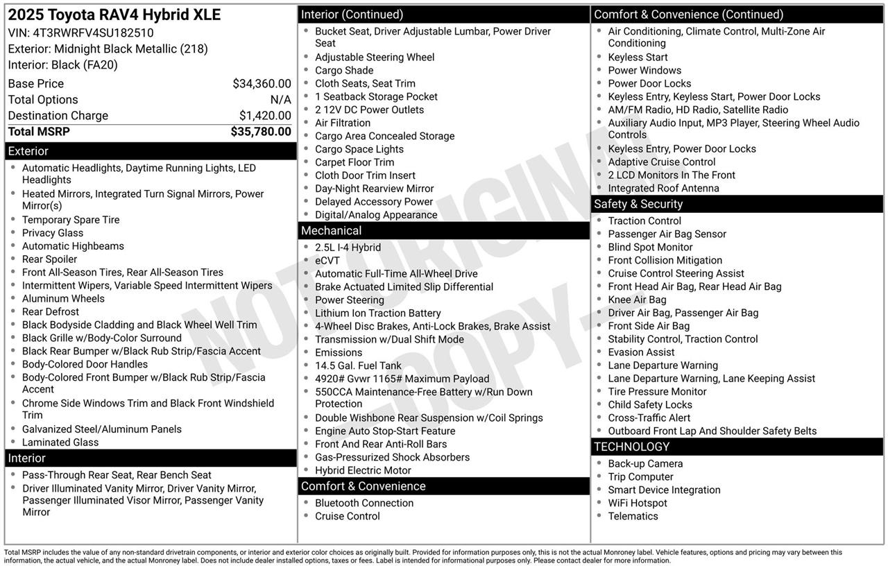 Toyota RAV4 Hybrid XLE 2025