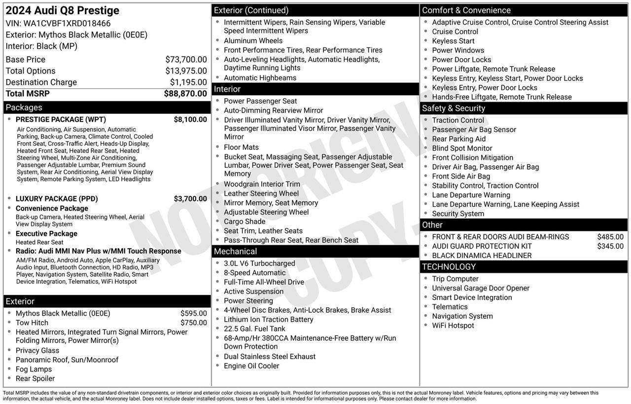 Audi Q8 3.0 TFSI Prestige quattro 2024