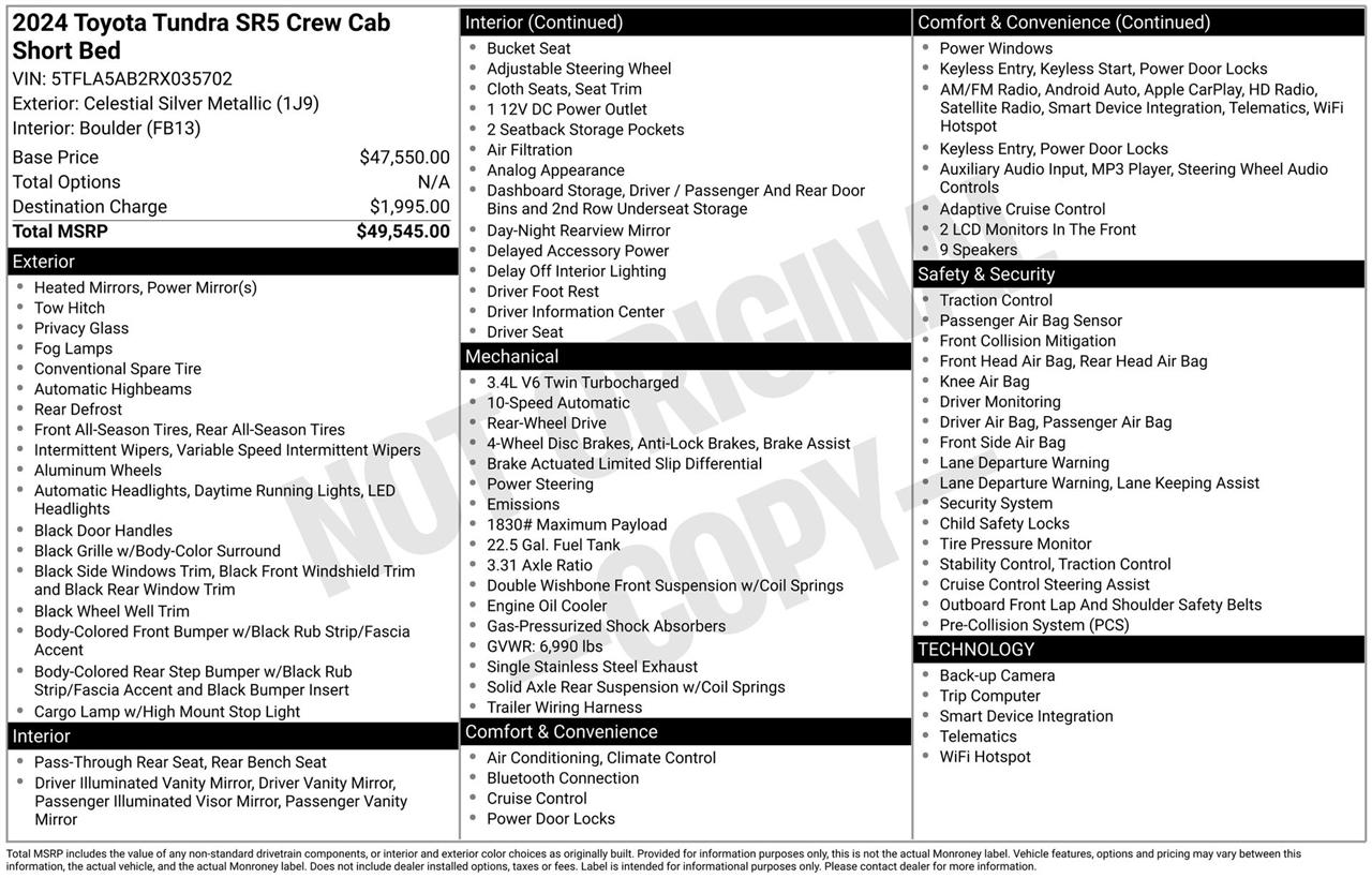 Toyota Tundra SR5 CrewMax 2WD 2024