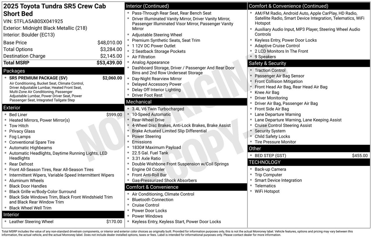 Toyota Tundra SR5 CrewMax 2WD 2025