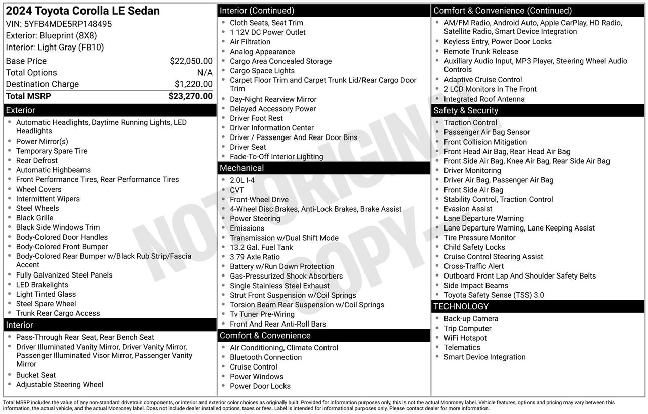 Toyota Corolla LE 2024