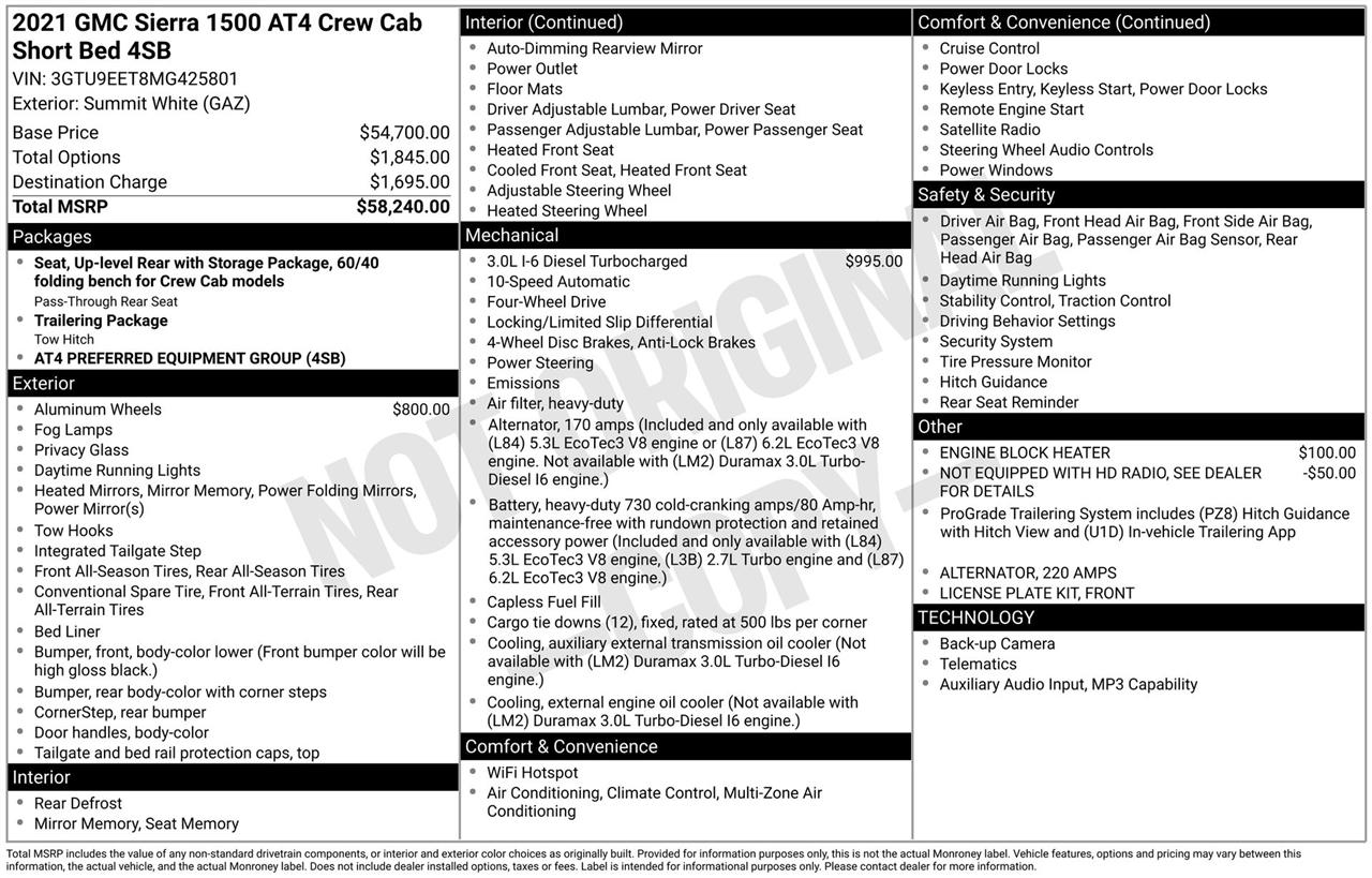 GMC Sierra 1500 AT4 Crew Cab Long Box 4WD 2021