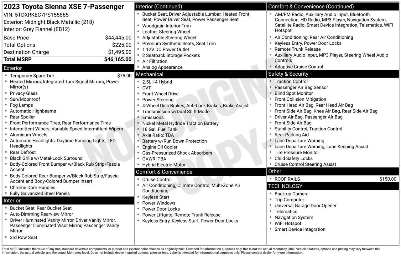 Toyota Sienna XSE 7-Passenger 2023