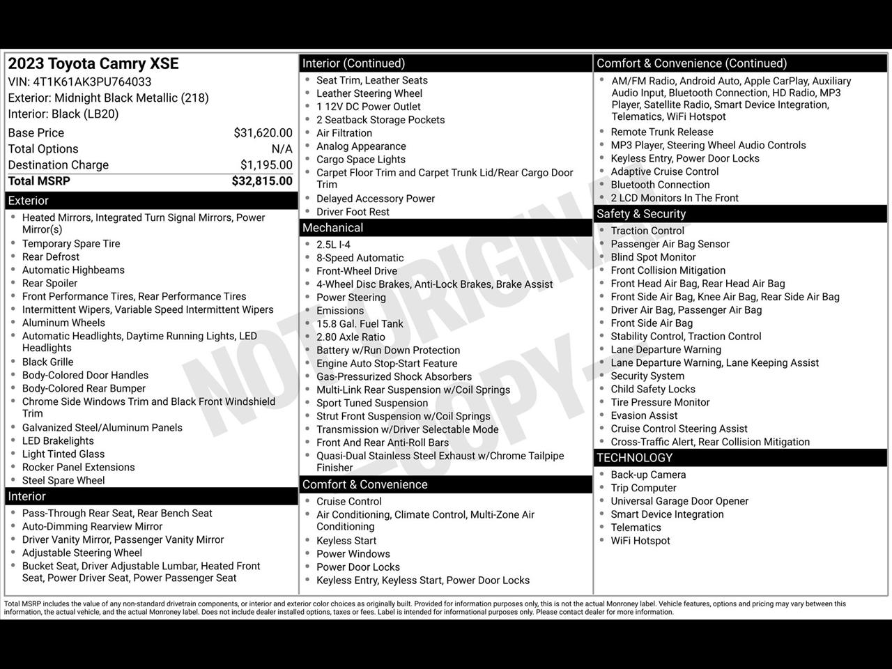 2023 Toyota Camry XSE