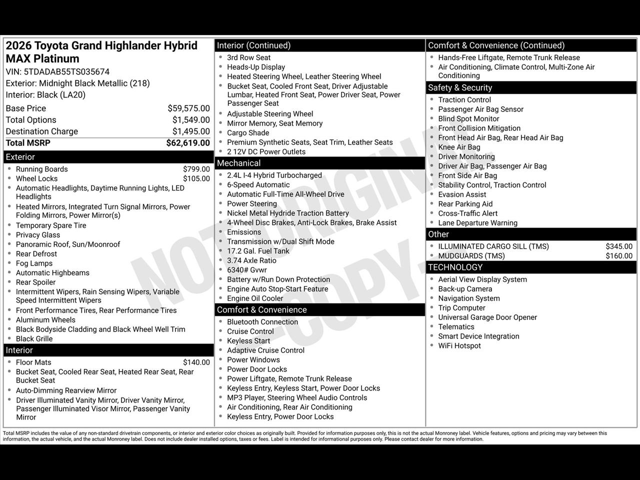 Toyota Grand Highlander Hybrid MAX Platinum AWD 2026