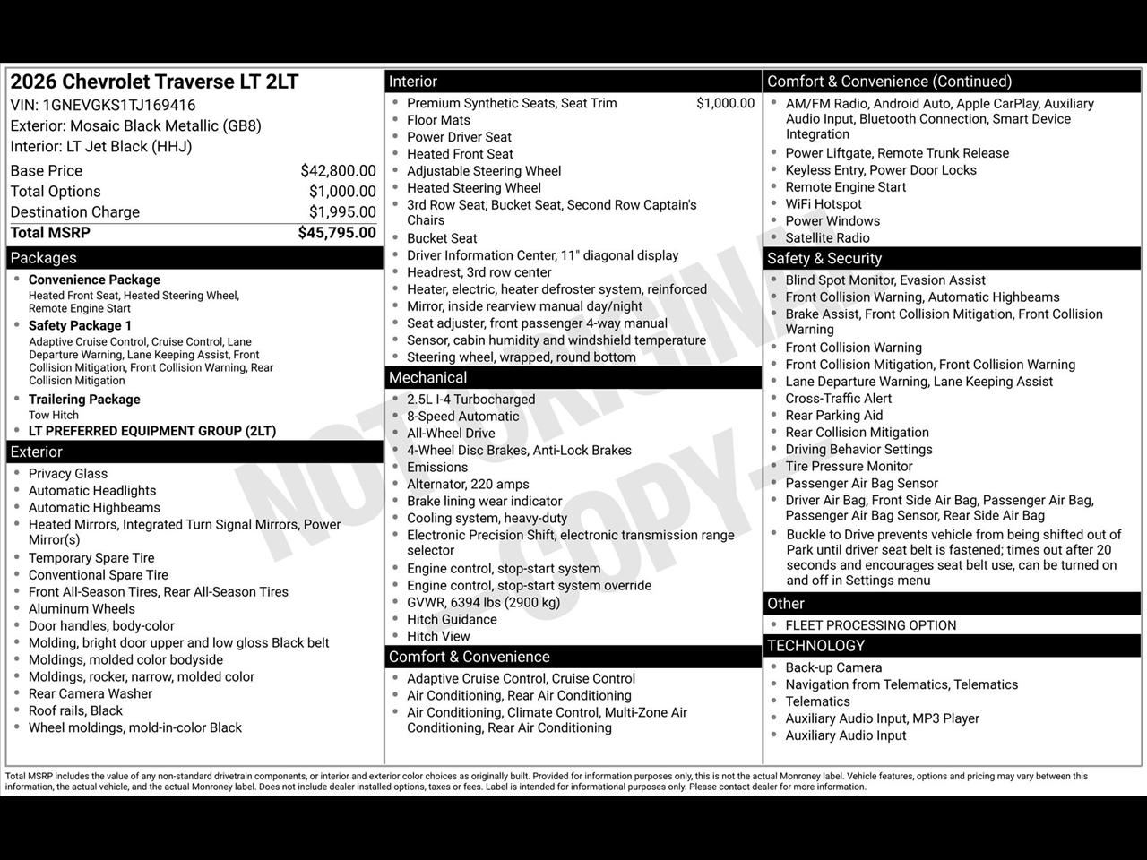 Chevrolet Traverse LT AWD 2026