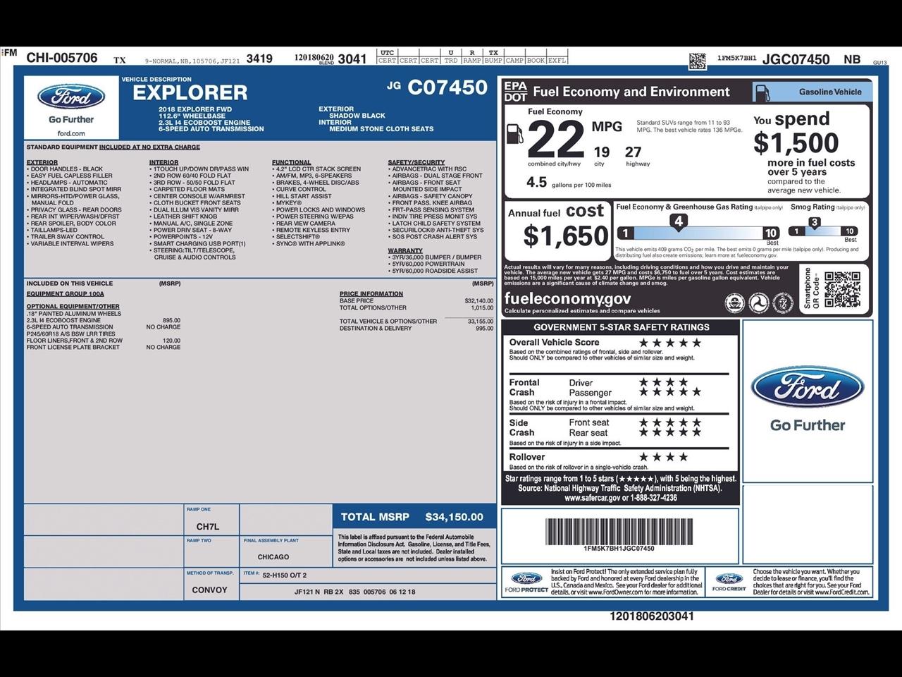 2018 Ford Explorer Base FWD