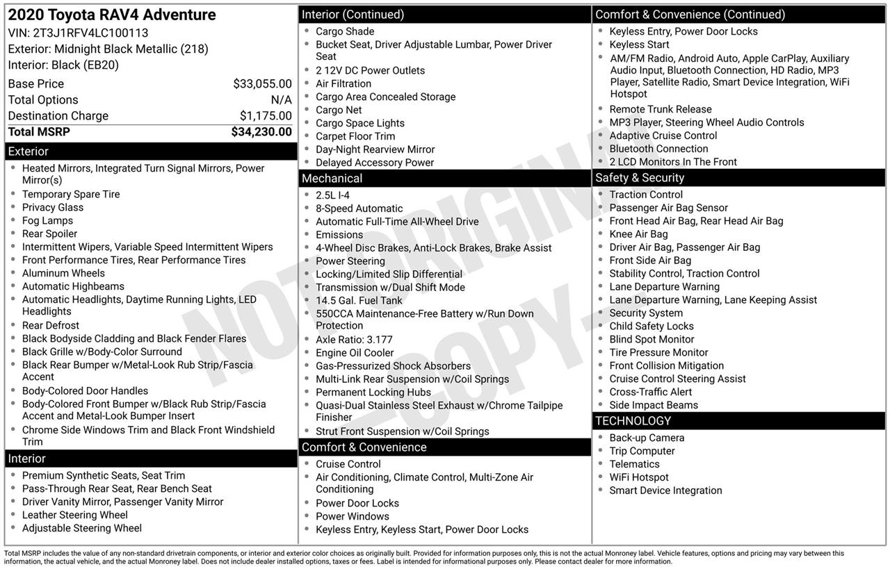 Toyota RAV4 Adventure AWD 2020