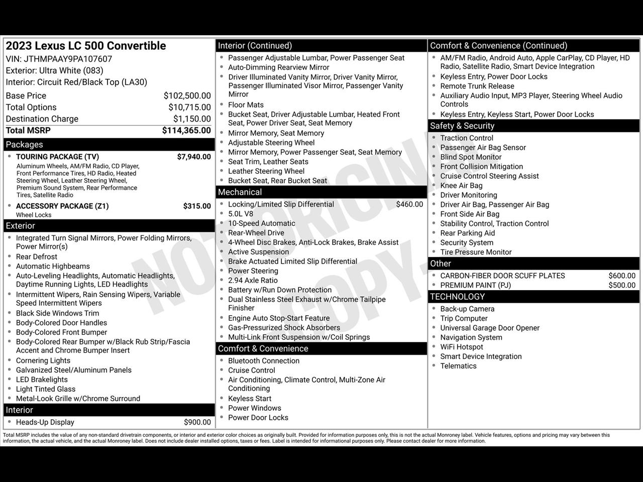 Lexus LC 500 Convertible 2023