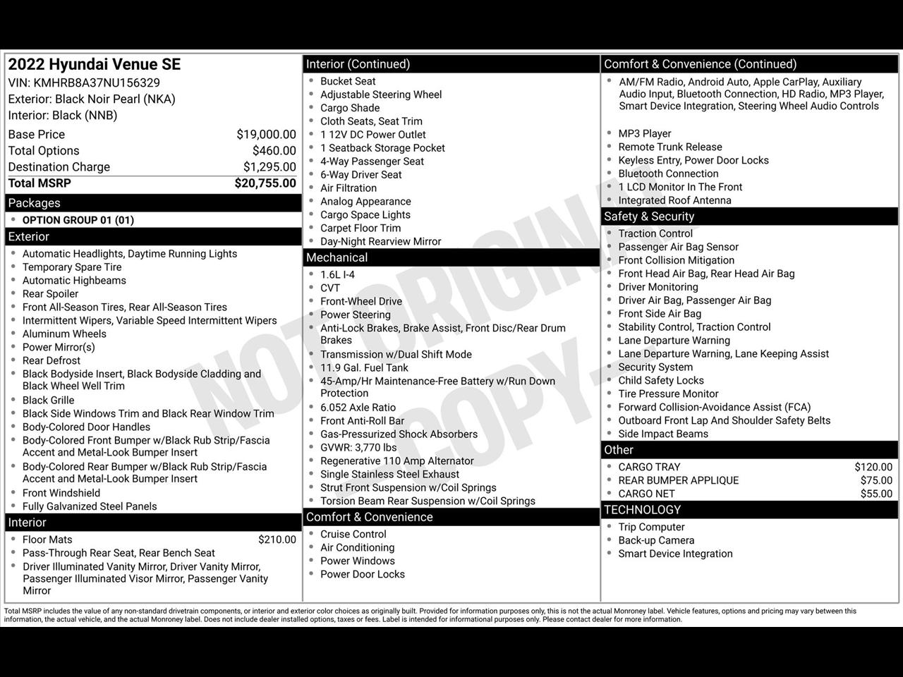 Hyundai Venue SE 2022