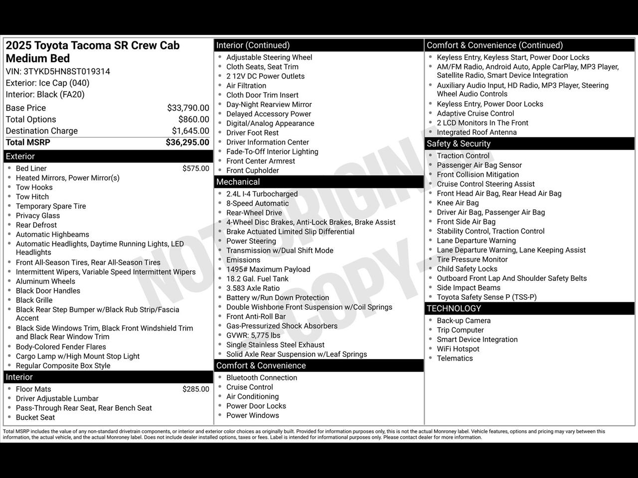 Toyota Tacoma SR Double Cab 2WD 2025